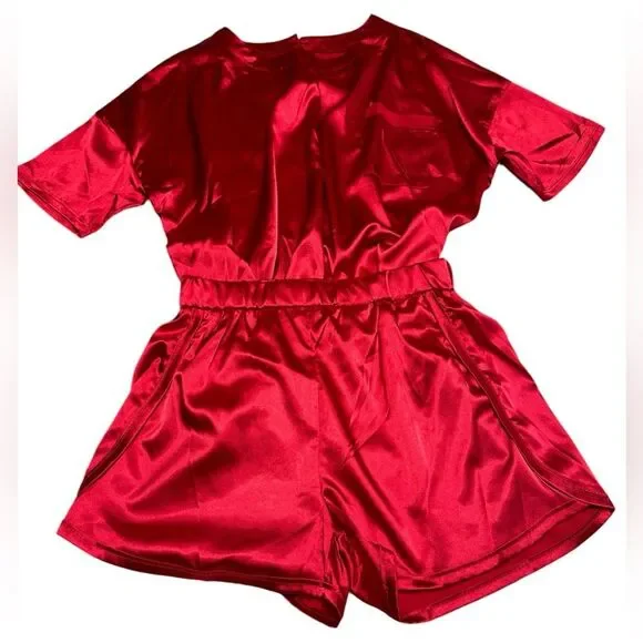 NWOT Pajama Short Set Color Red Size Small - Picture 1 of 12